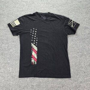Grunt Style Tshirt Mens Medium‎ Black Short Sleeve Military Patriotic Flag